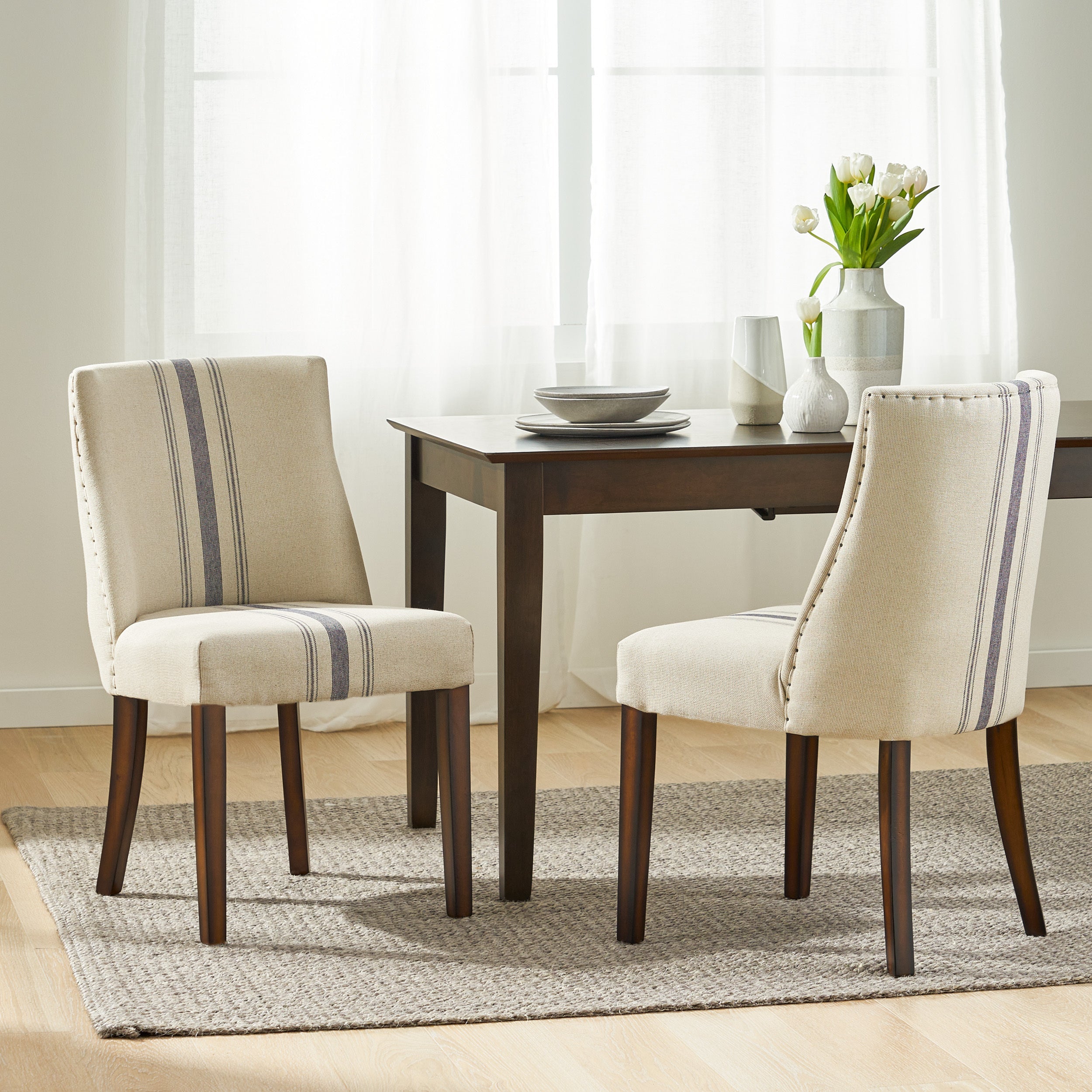 Hearthwick Striped Upholstered Dining Chair, Set of 2