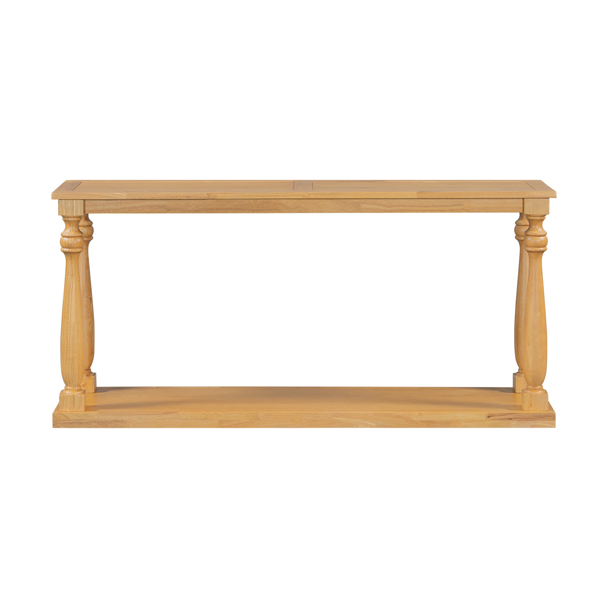 Farmhouse Turned-Leg Entryway Console Table with Bottom Shelf