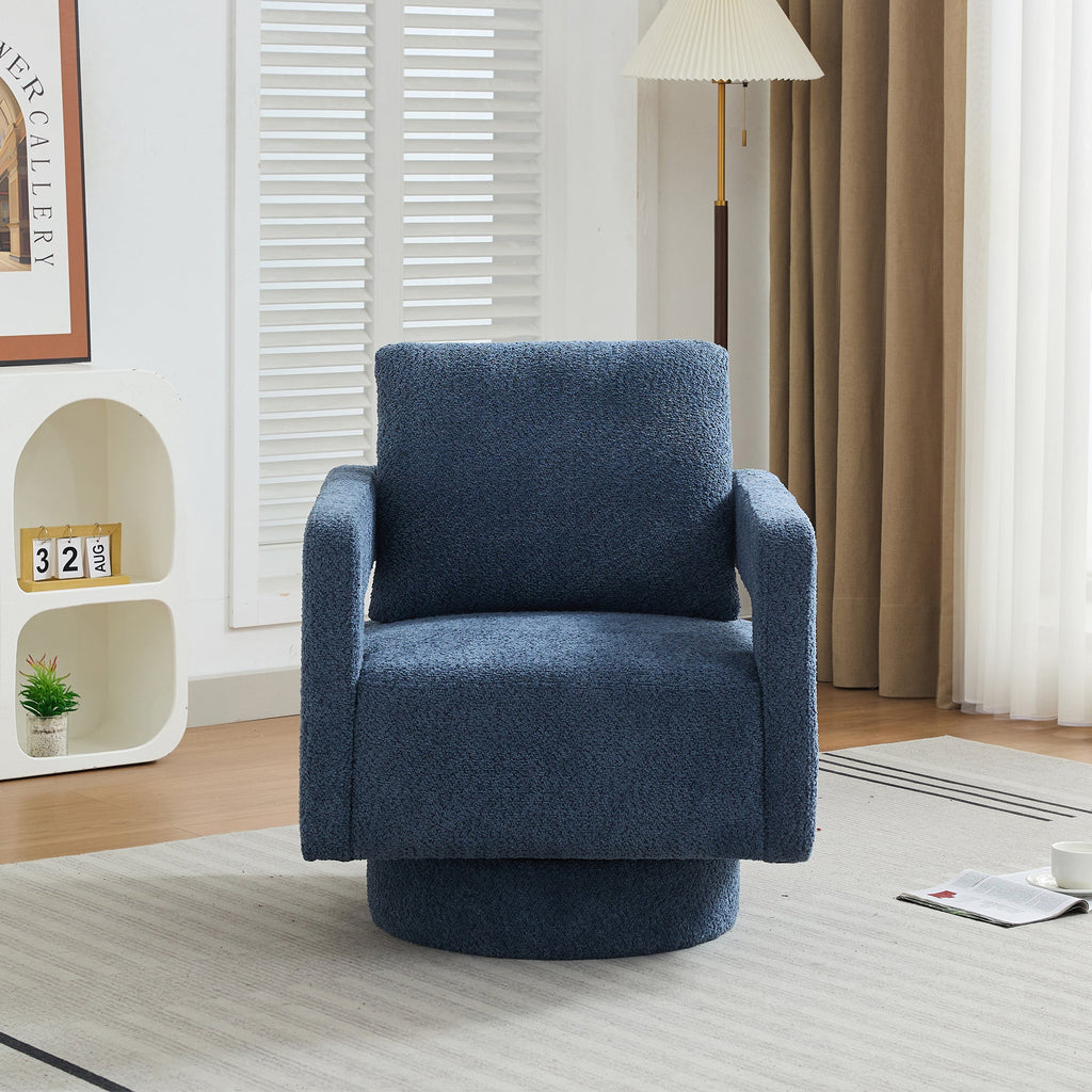 Stonewell Square Swivel Accent Chair with Open Back