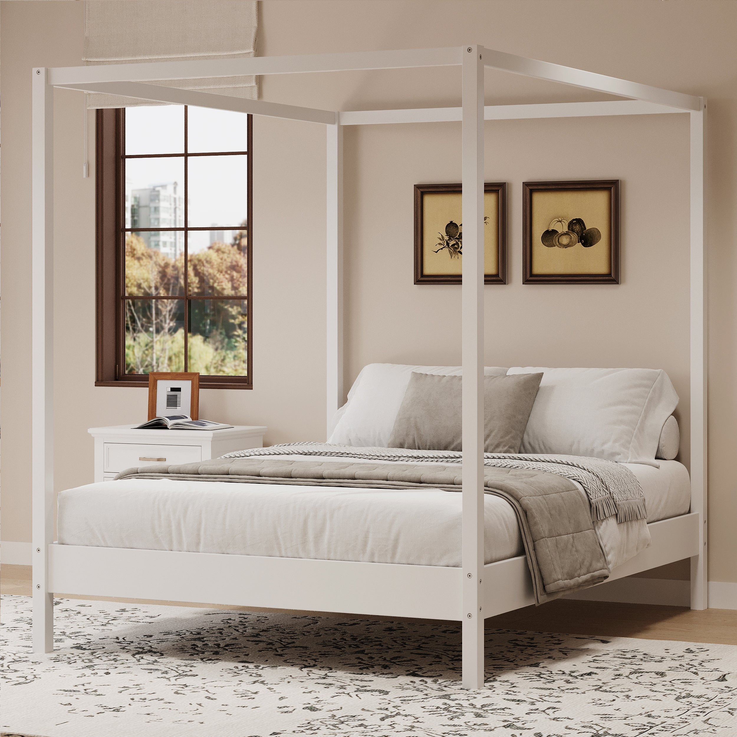 Solid Wood Canopy Bed