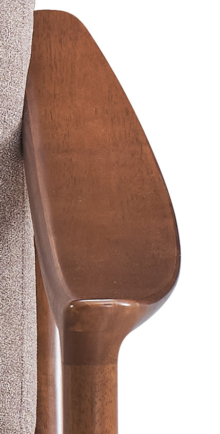 Lide Light Brown Fabric & Brown Finish Accent Chair