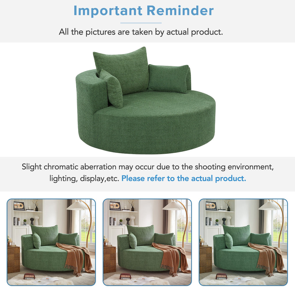 Crossley Oversized Swivel Barrel Accent Chair