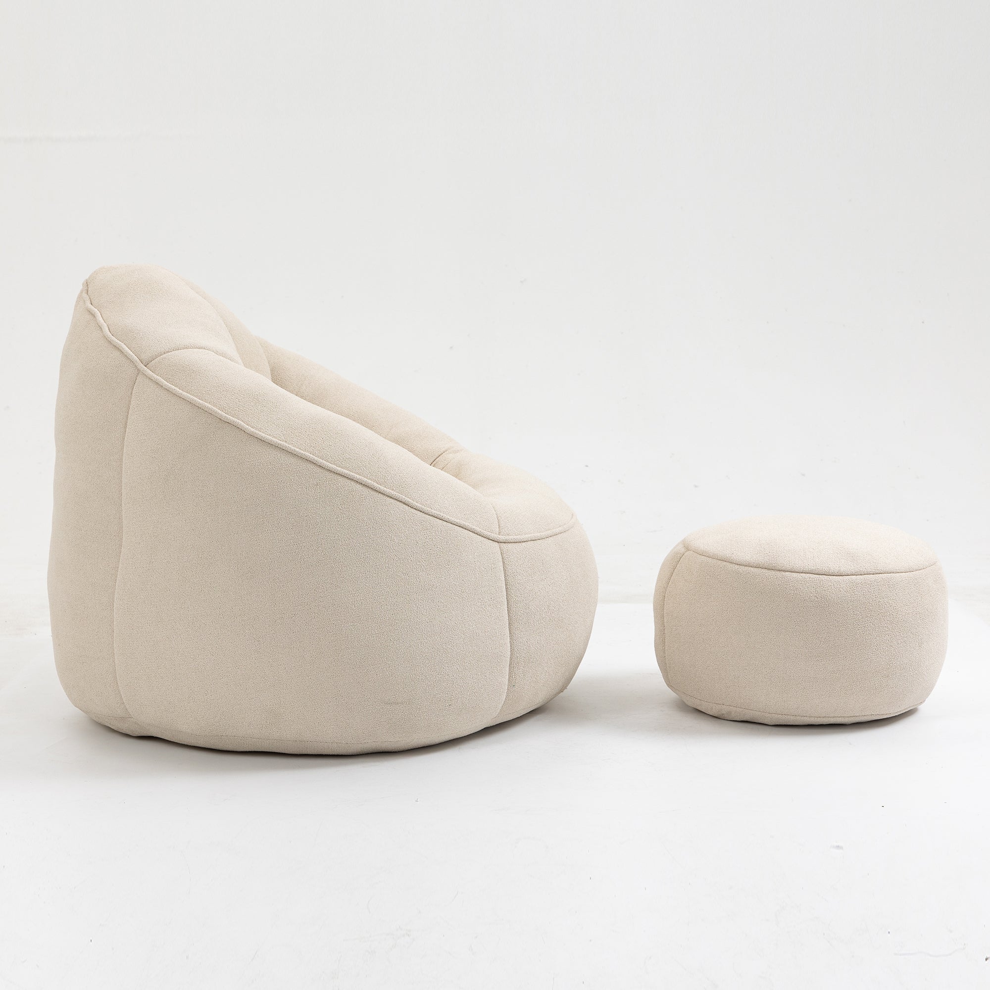 Bean Bag Sofa Chair with High-Pressure Foam and Footrest