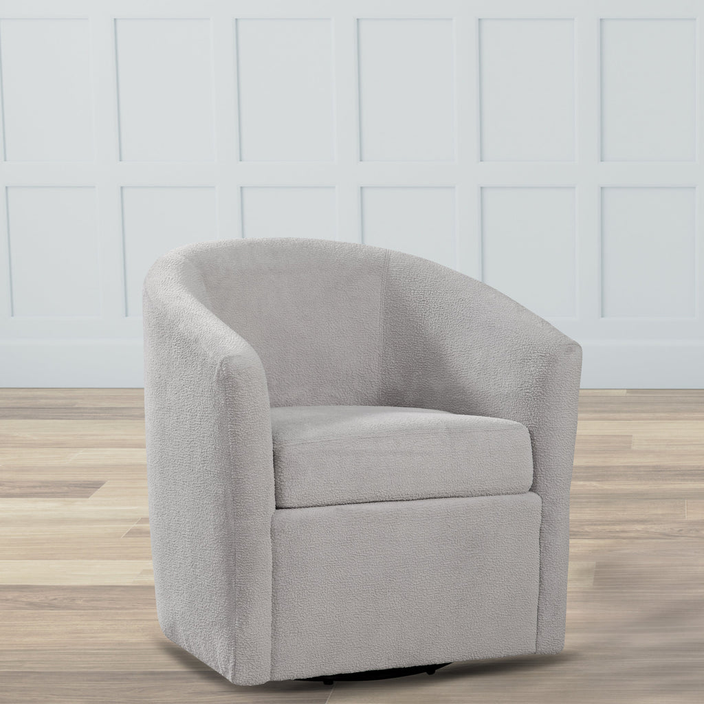 Oaklynn Barrel Style Swivel Accent Chair with Performance Fabric