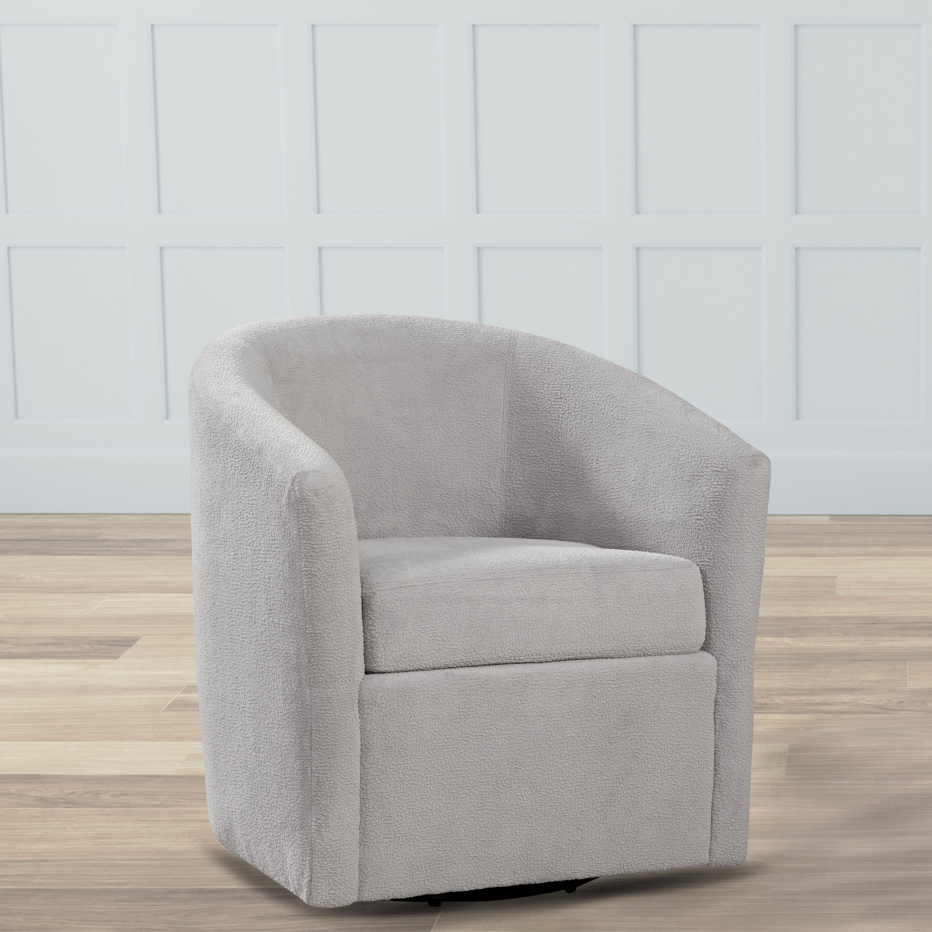 Oaklynn Barrel Style Swivel Accent Chair with Performance Fabric