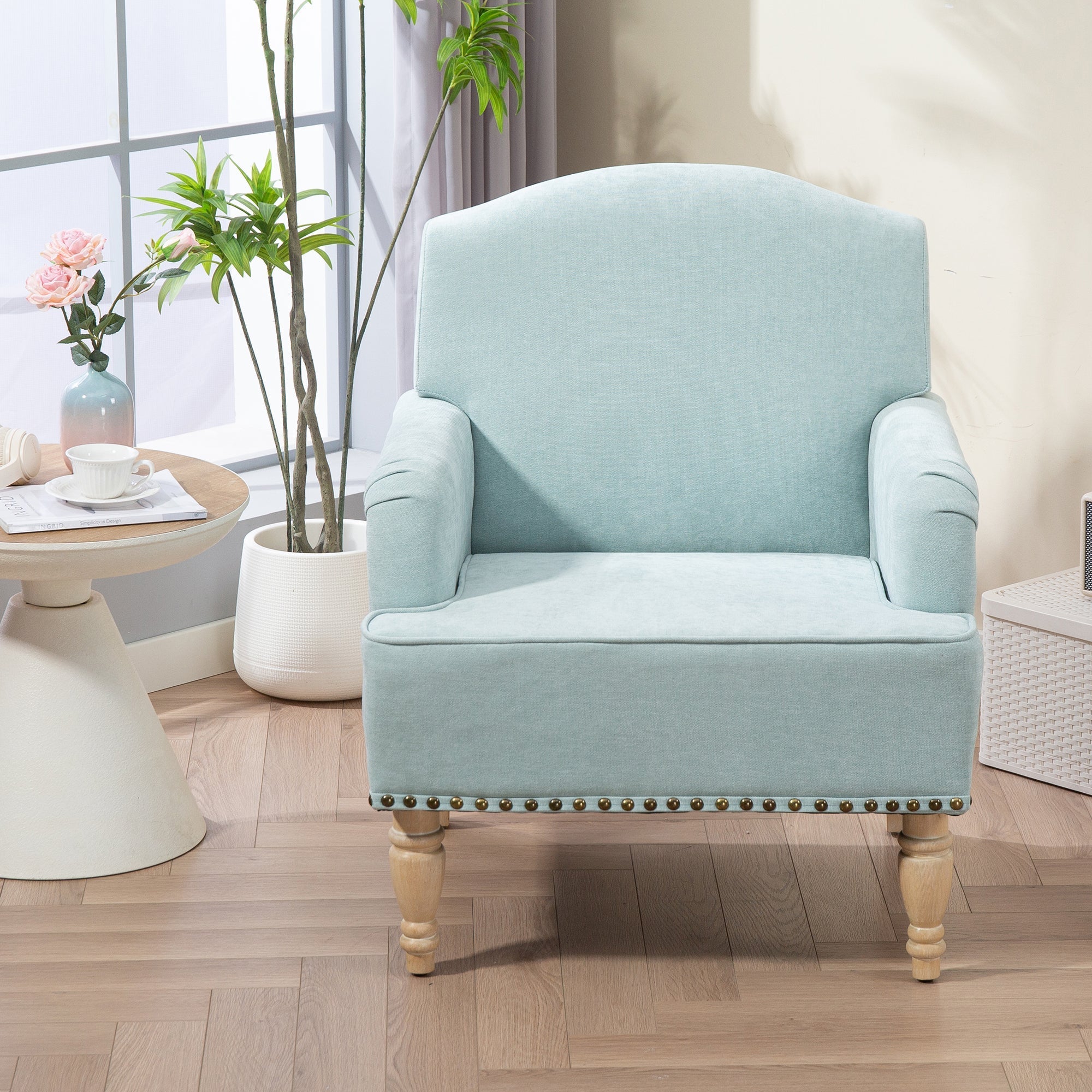 Nailhead Trim Upholstered Accent Chair