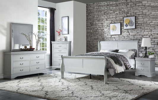 Ensemble de chambre à coucher Louis Phillipe Queen 4 pièces - Blanc