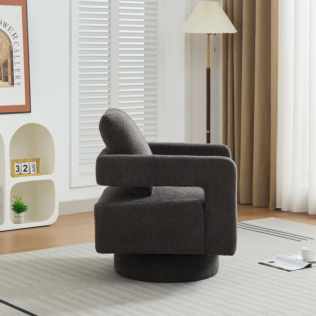 Stonewell Square Swivel Accent Chair with Open Back