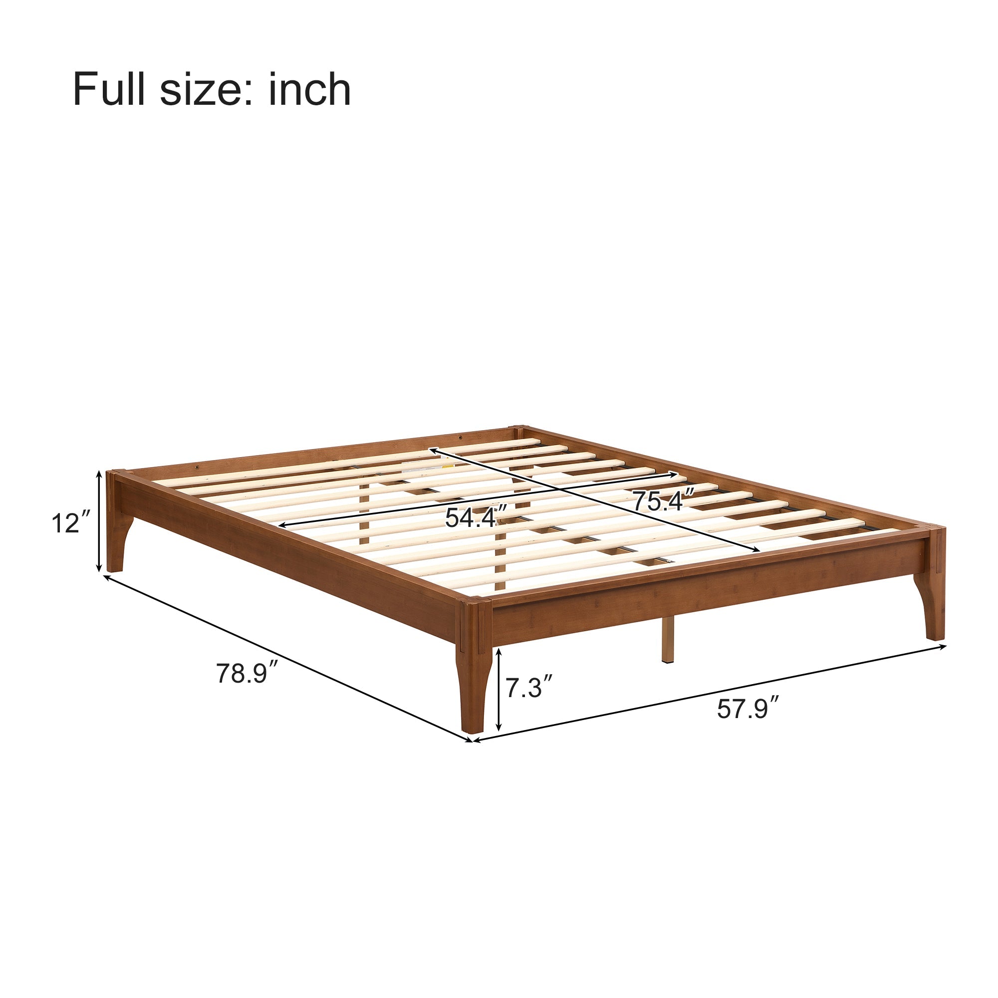 Bamboo Wood Platform Bed Frame