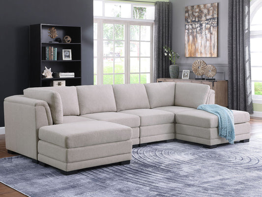 Canapé sectionnel réversible Kristin 121,5 avec 2 poufs