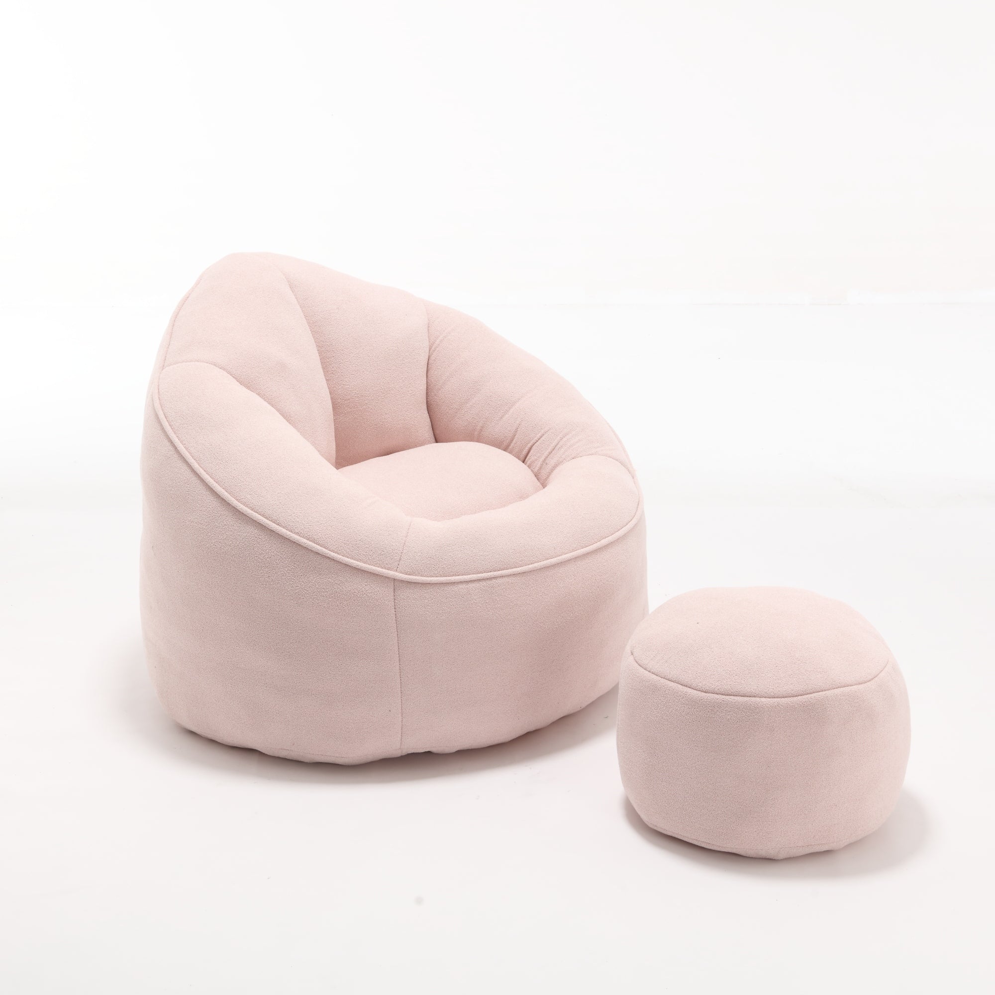 Bean Bag Sofa Chair with High-Pressure Foam and Footrest