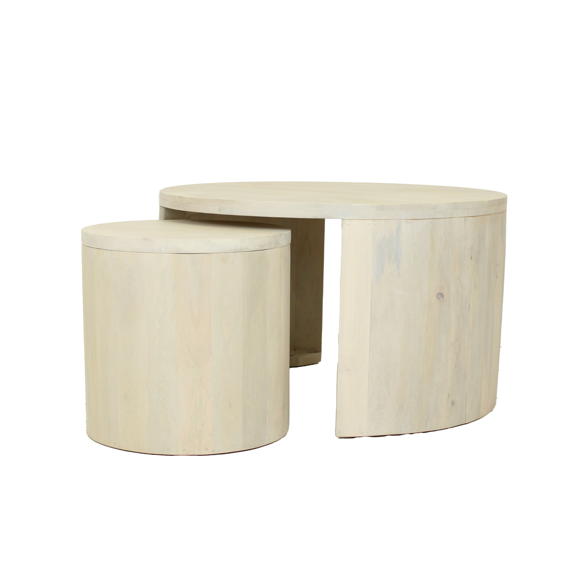 Cyrus Round Storage Coffee Table and Nesting Stool