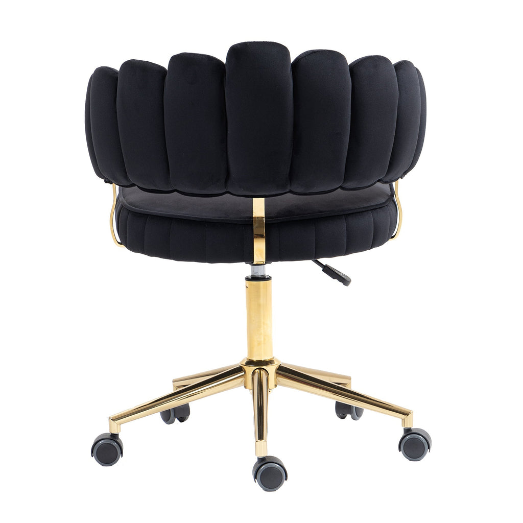 Modern Velvet Home Office Desk Chair with Adjustable Height and Swivel Wheels
