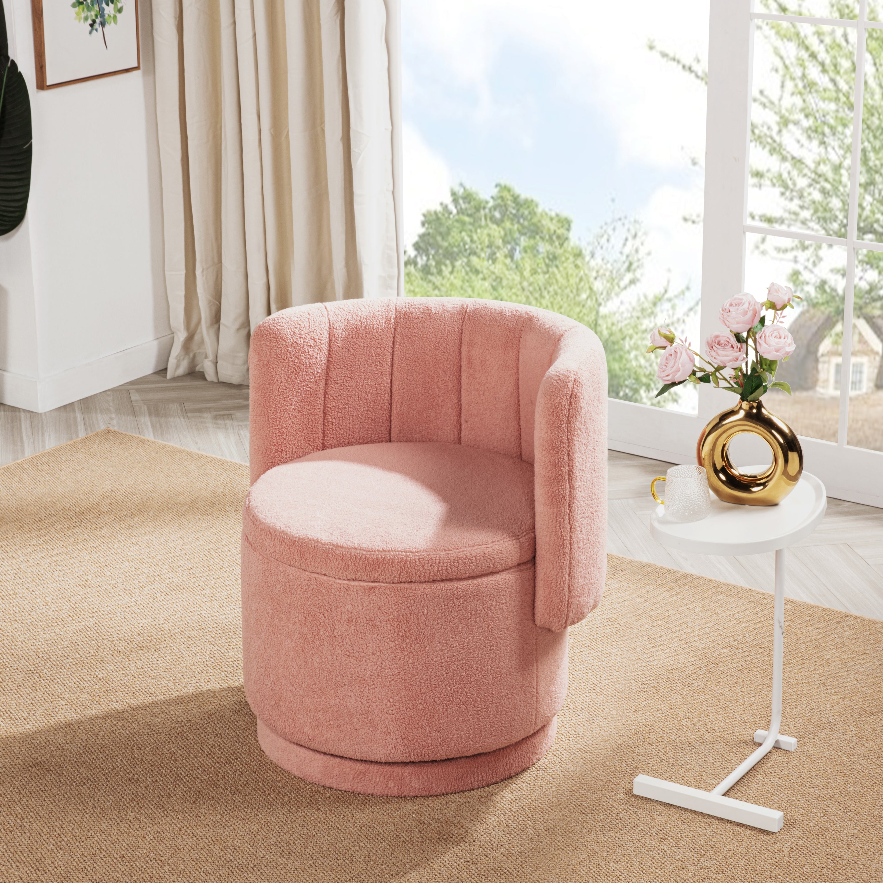 360 Degree Swivel Back Sofa Chair With Storage Space