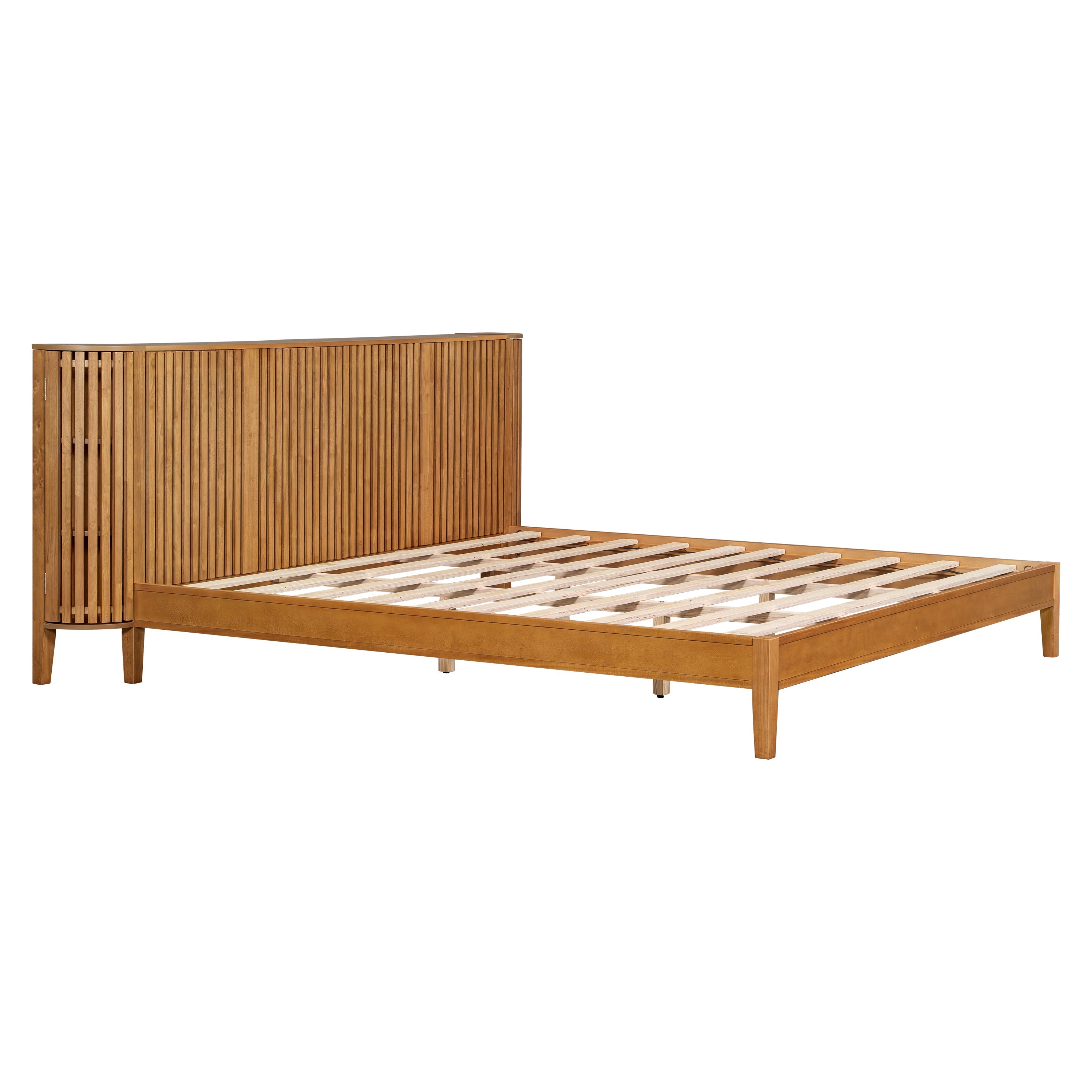Slat Design Solid Wood Bed