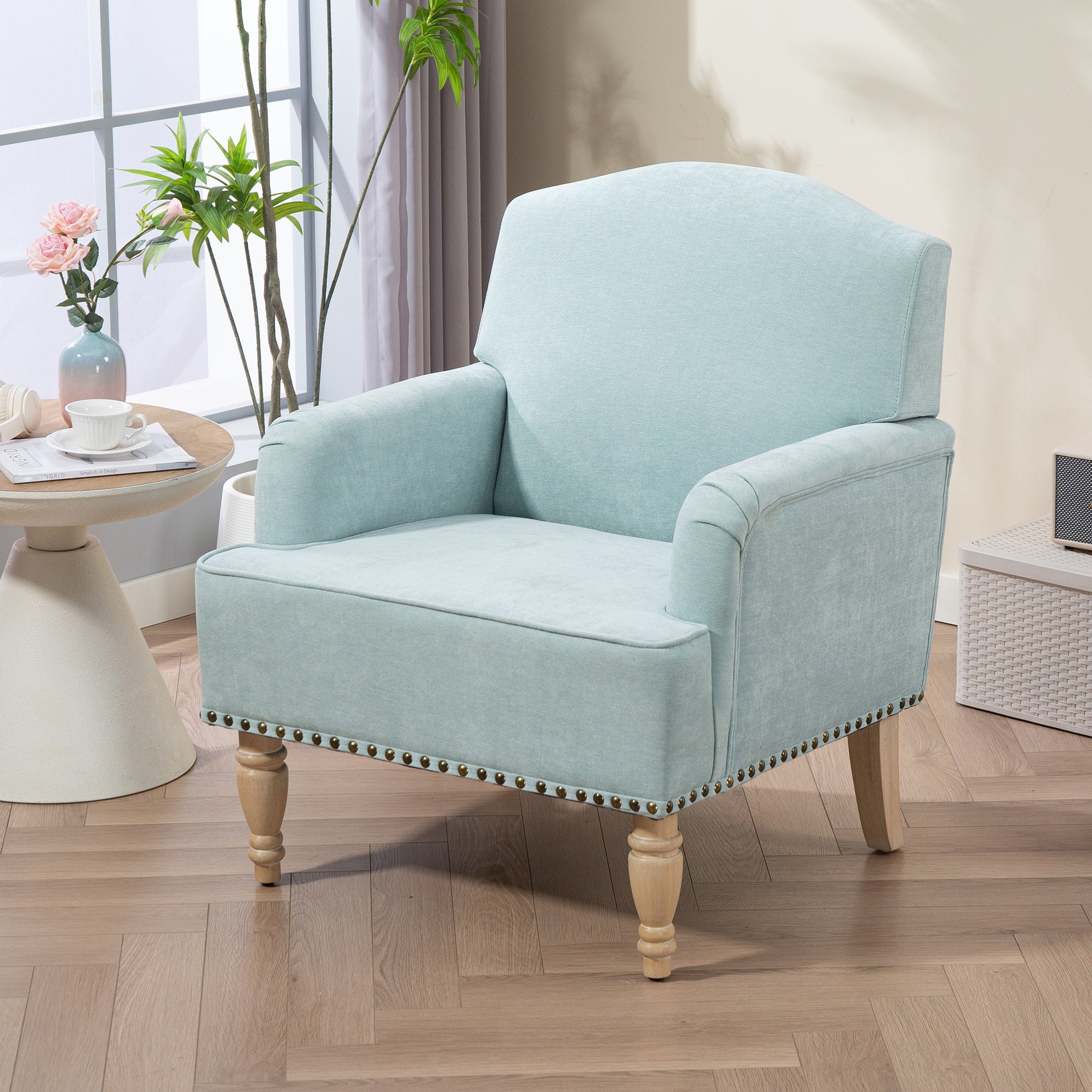 Nailhead Trim Upholstered Accent Chair