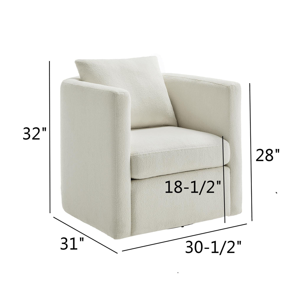 Sutton Light Grey Performance Fabric Swivel Barrel Chair