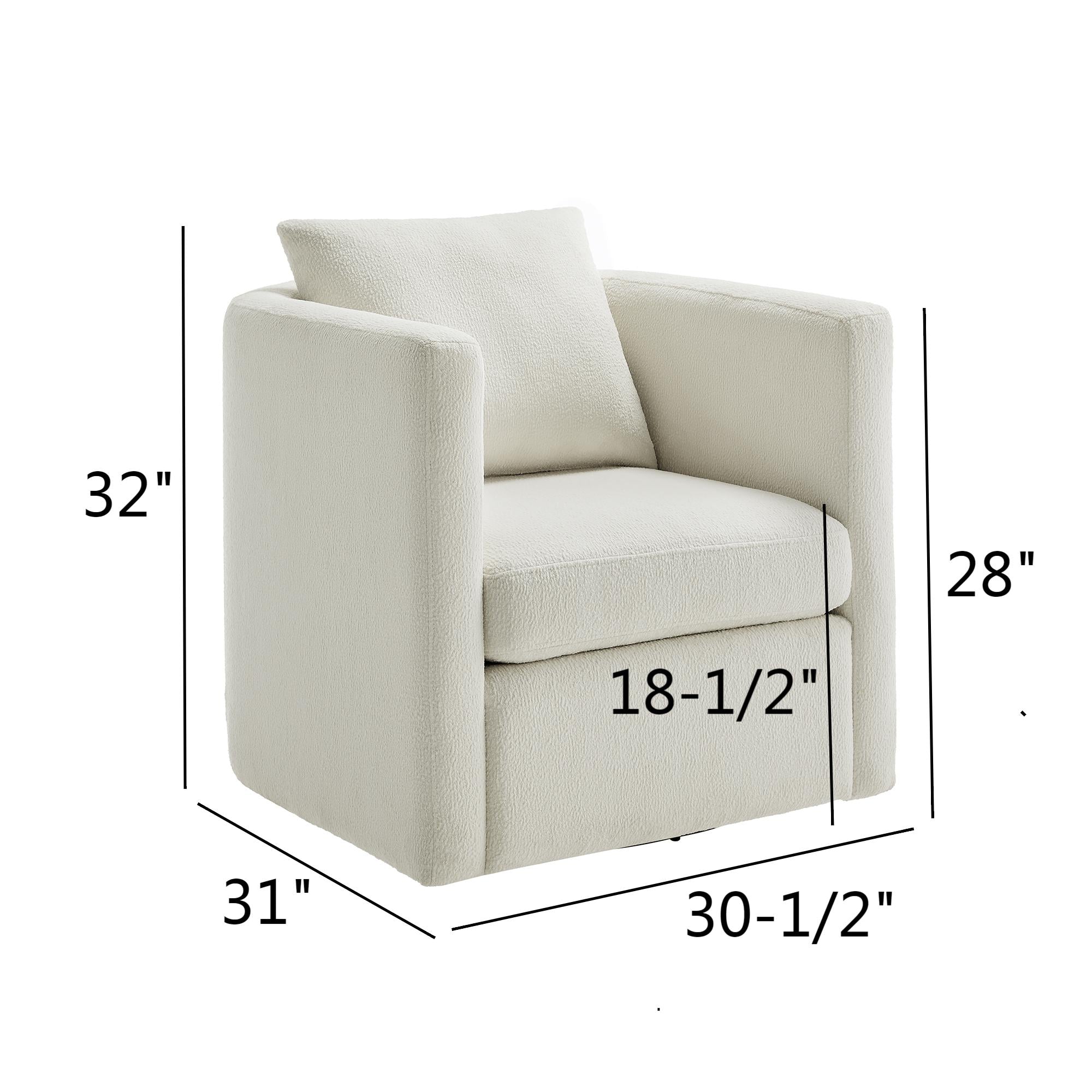 Sutton Light Grey Performance Fabric Swivel Barrel Chair