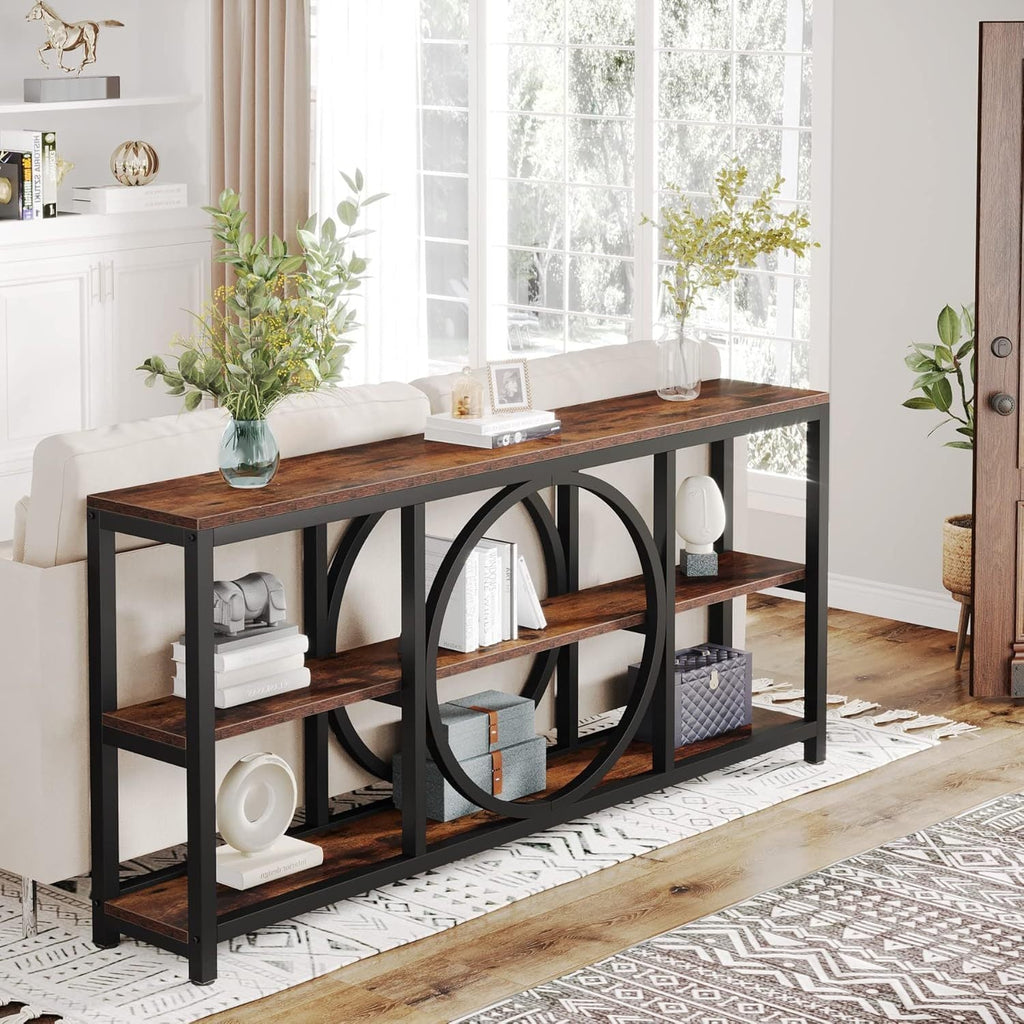 Claybourne  3-Tier Sofa Table with Circular Frame