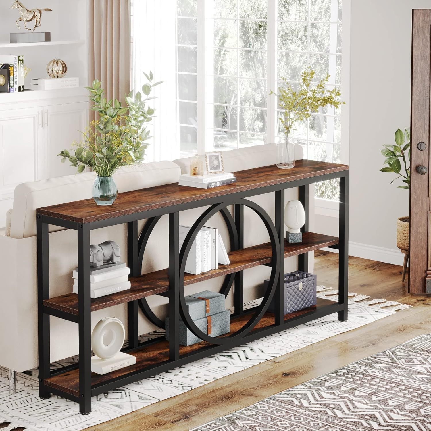 Claybourne  3-Tier Sofa Table with Circular Frame