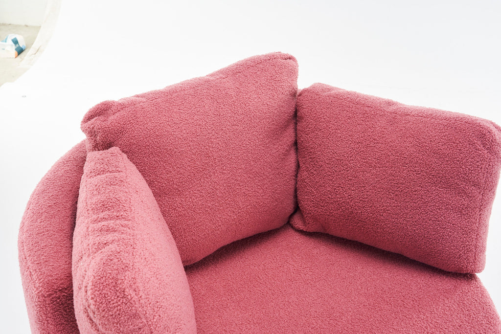 Teddy Fabric Swivel And Storage Chair With Back Cushion