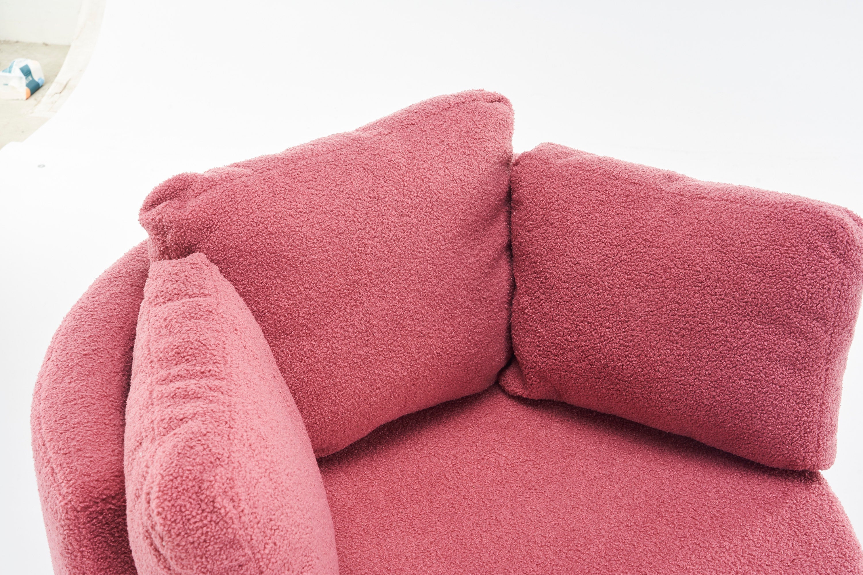 Teddy Fabric Swivel And Storage Chair With Back Cushion