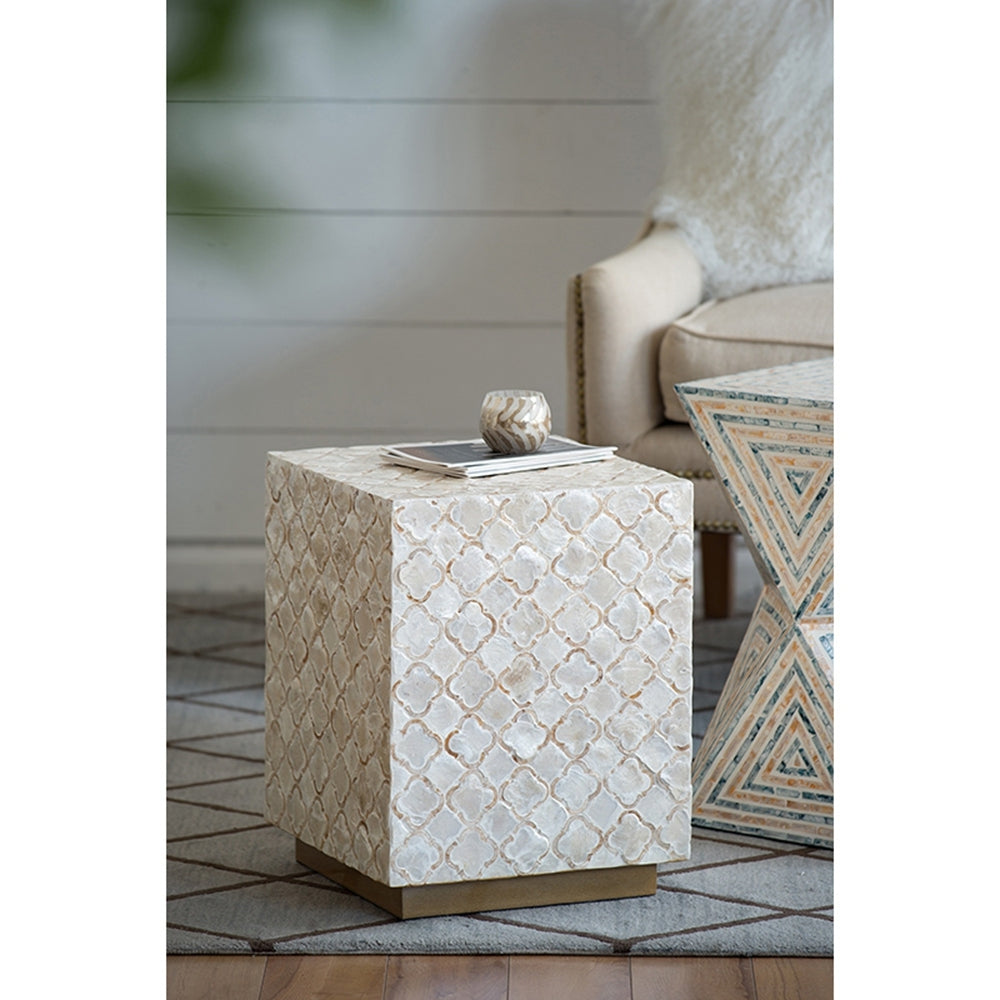 Square Capiz Side Table