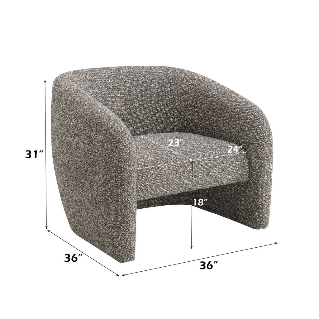Livia Brown & Gray Tweed Accent Chair