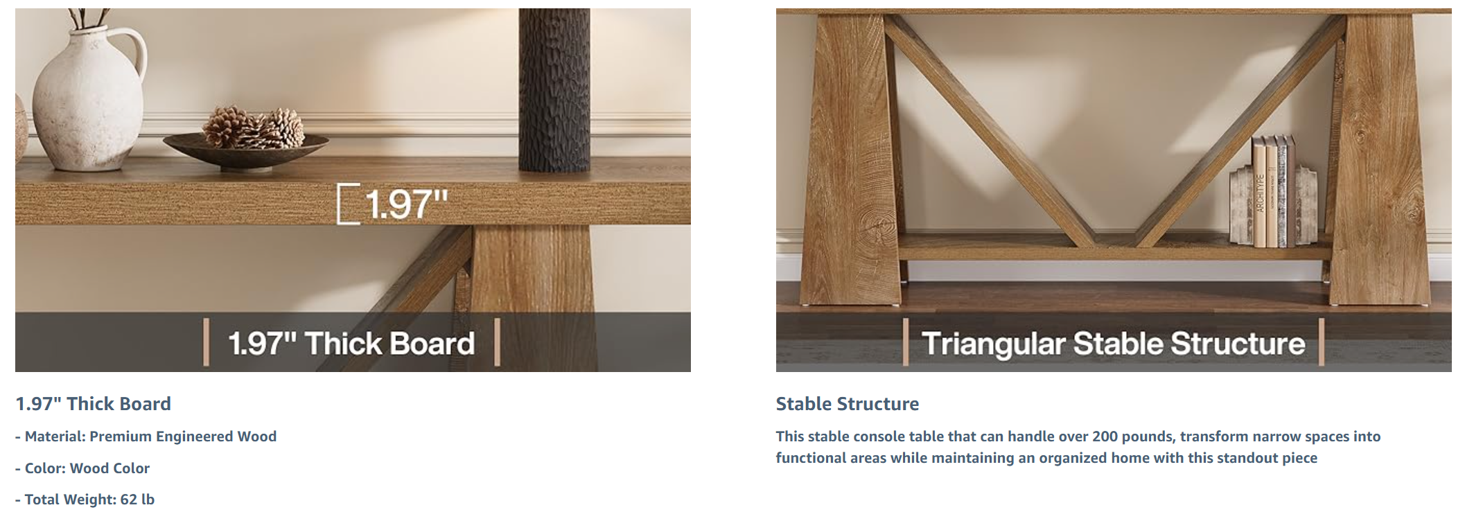 Eastmere Farmhouse 2-Tier Console Table