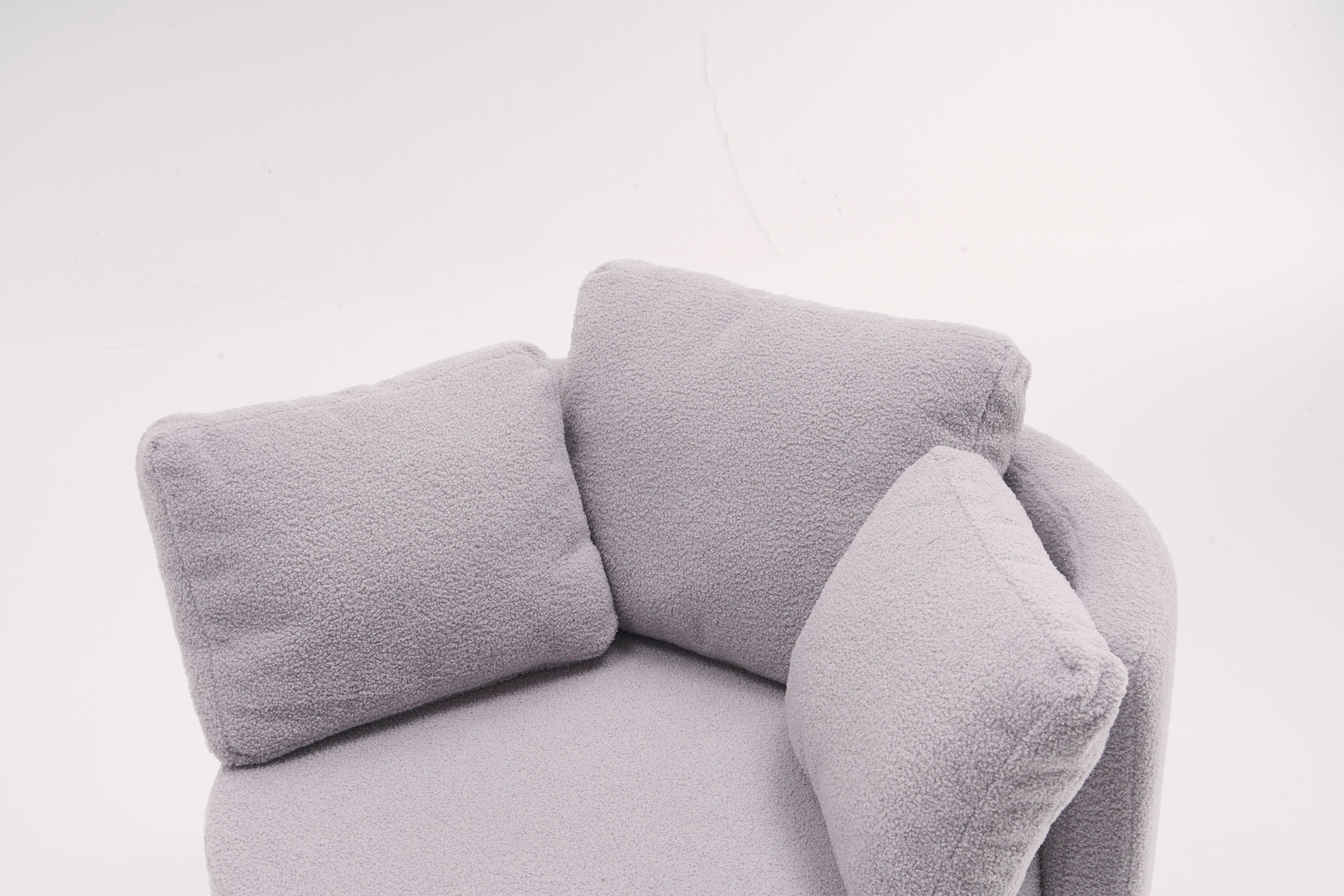 Teddy Fabric Swivel And Storage Chair With Back Cushion