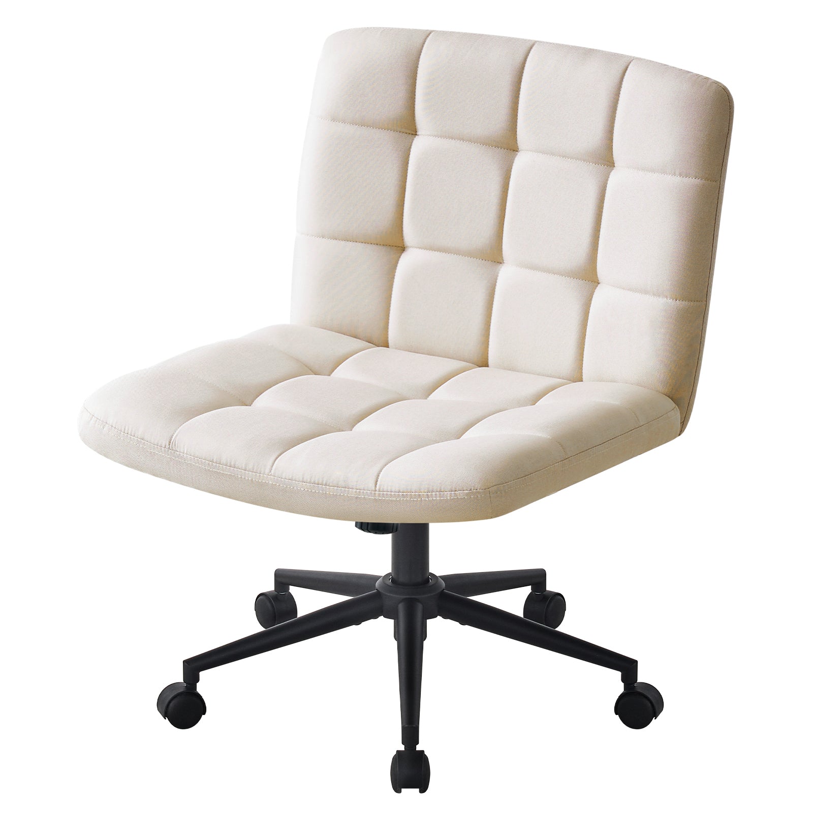 Desk Chair with Wheels, Armless Desk Chair, Adjustable Height 360° Rolling Swivel