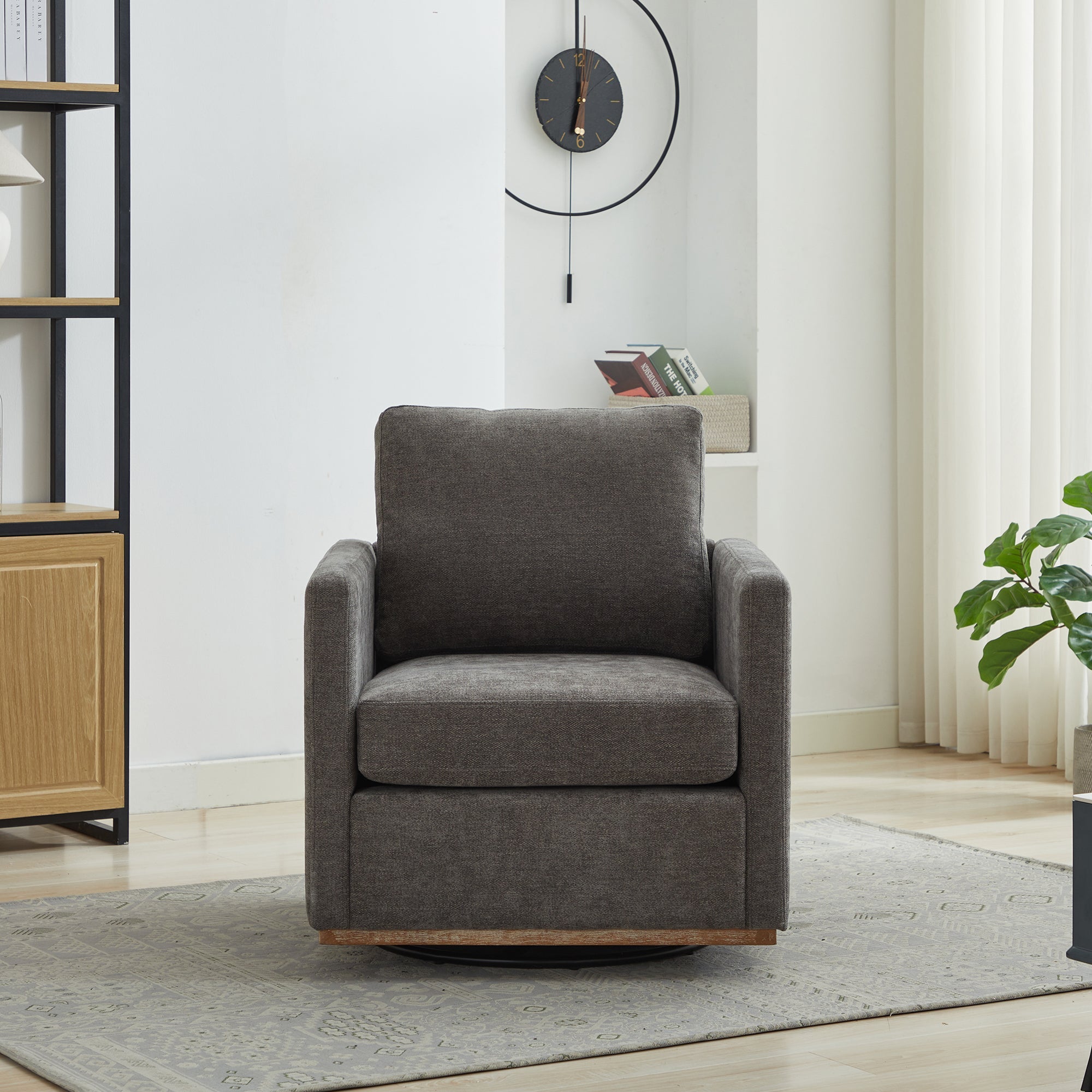 Modern Square Upholstered Swivel Accent Chair