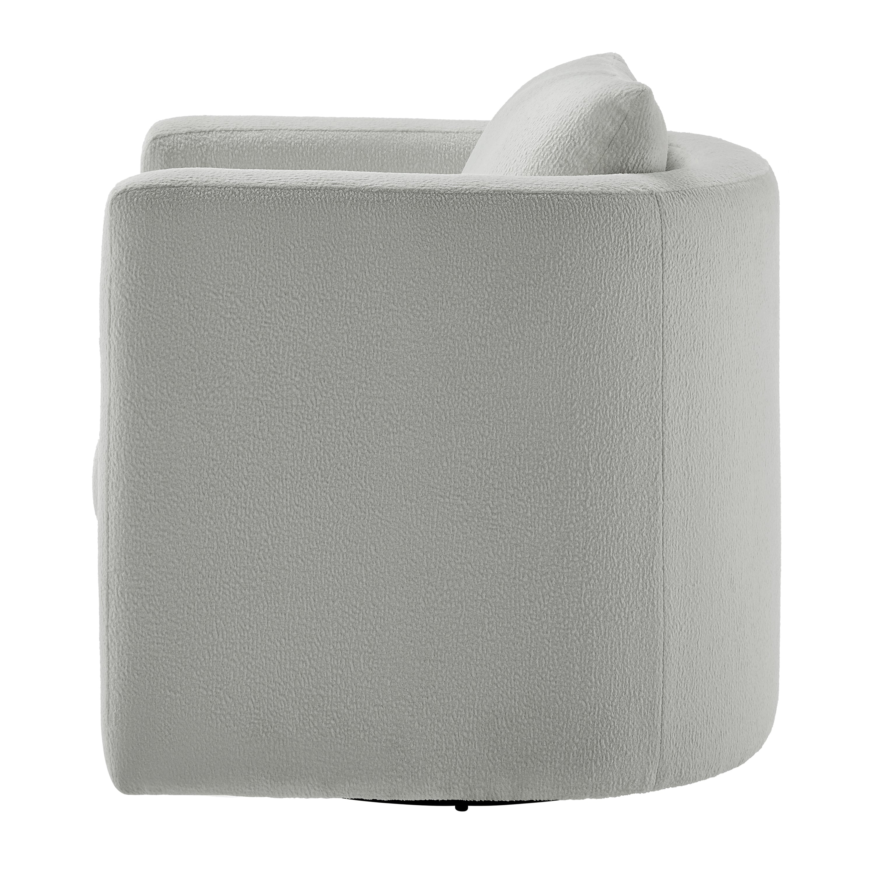 Sutton Light Grey Performance Fabric Swivel Barrel Chair