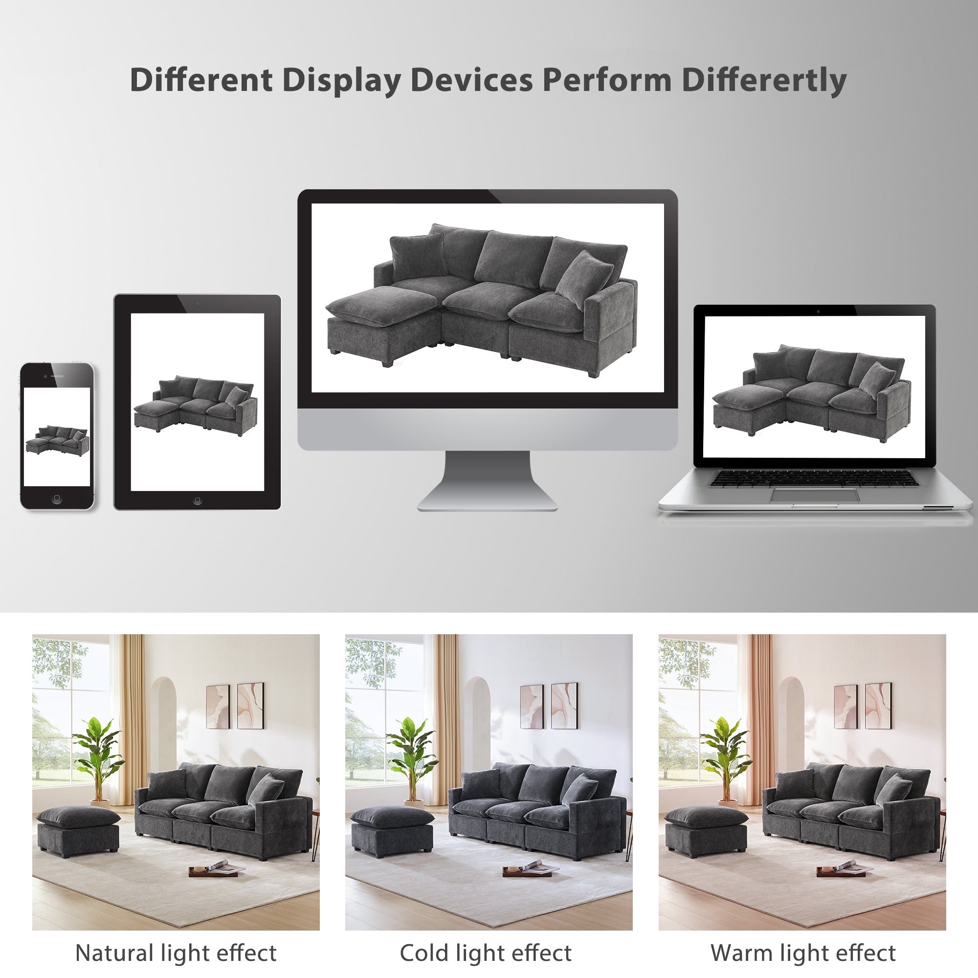 Chenille Modular L-Shape Sofa