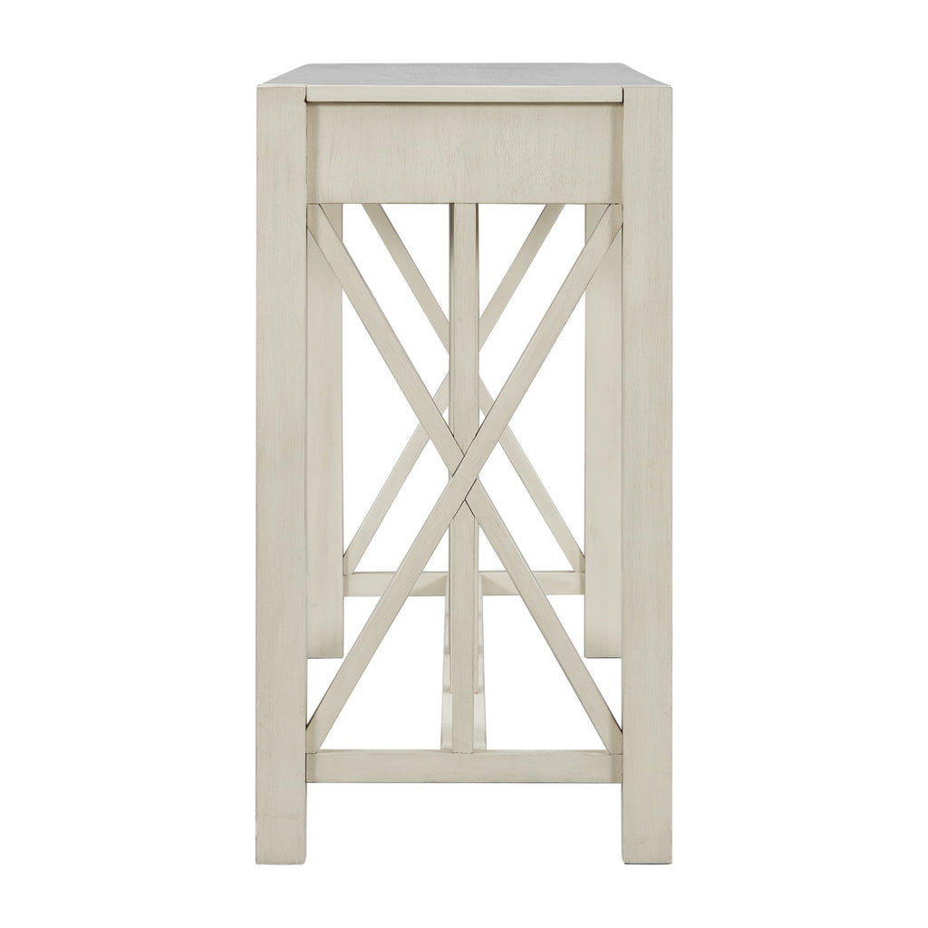 Modern Crisscross Design Entryway Table with Open Bottom Storage