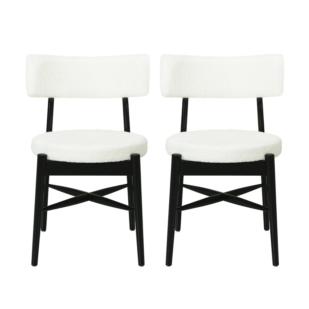 Harveston Mid Century Modern Boucle Upholstered Dining Chairs, Set of 2