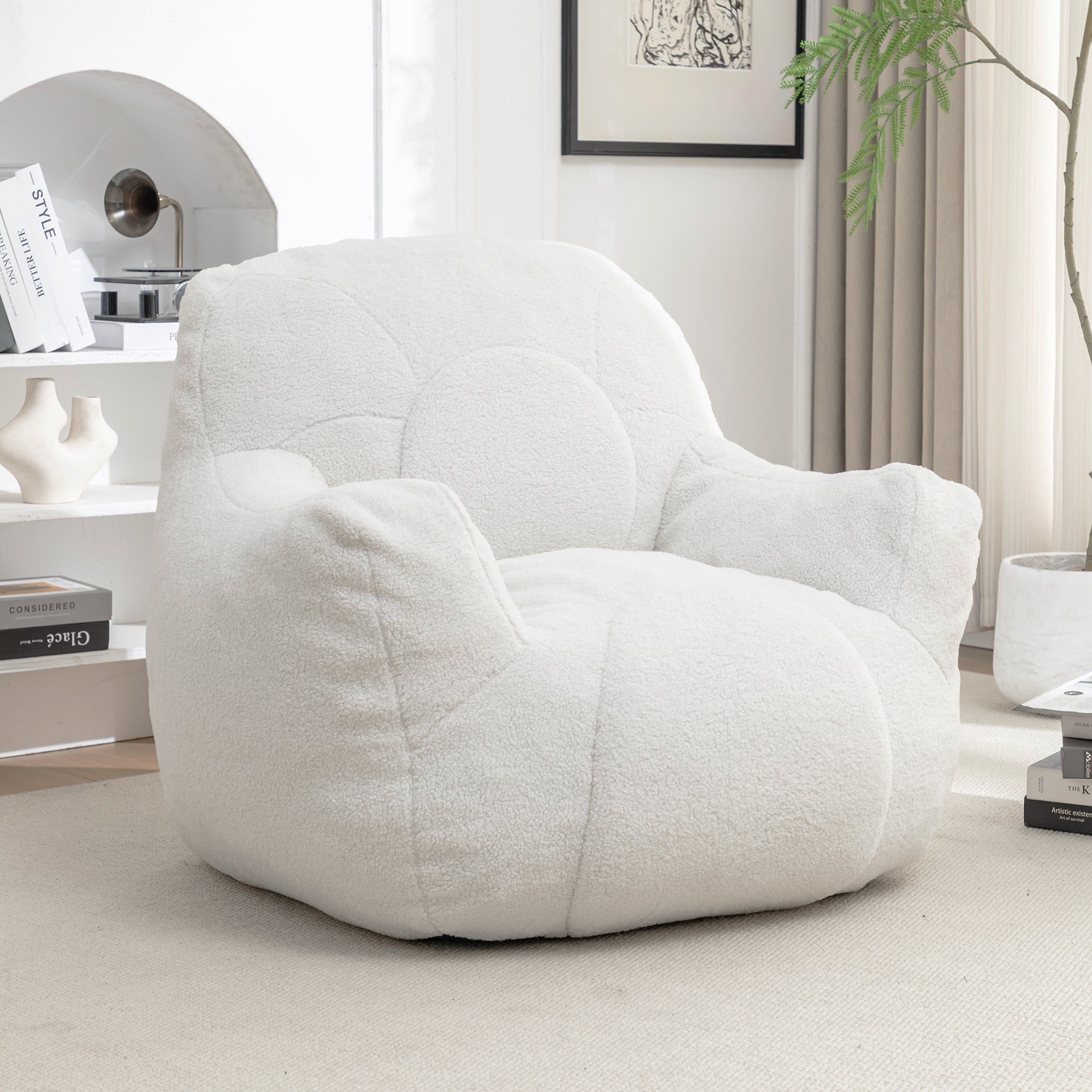 Tufted Memory Foam Bean Bag Chair