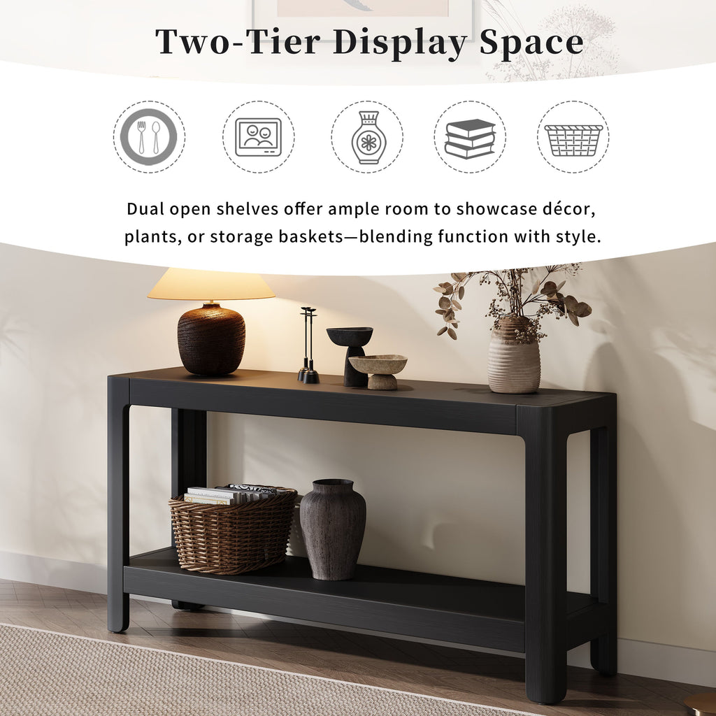 Modern Farmhouse Minimalist Rounded Console Table
