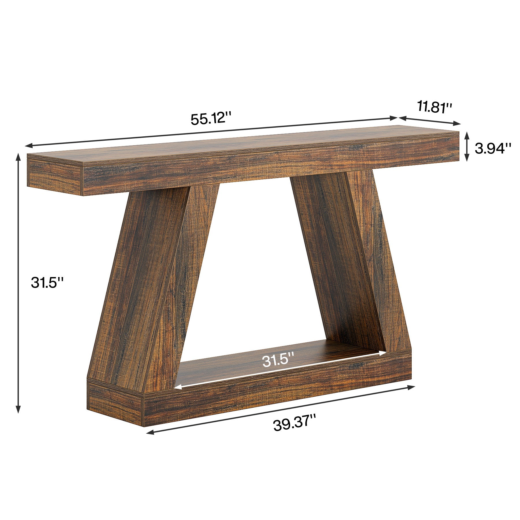 Riverden Farmhouse Console Table with Storage