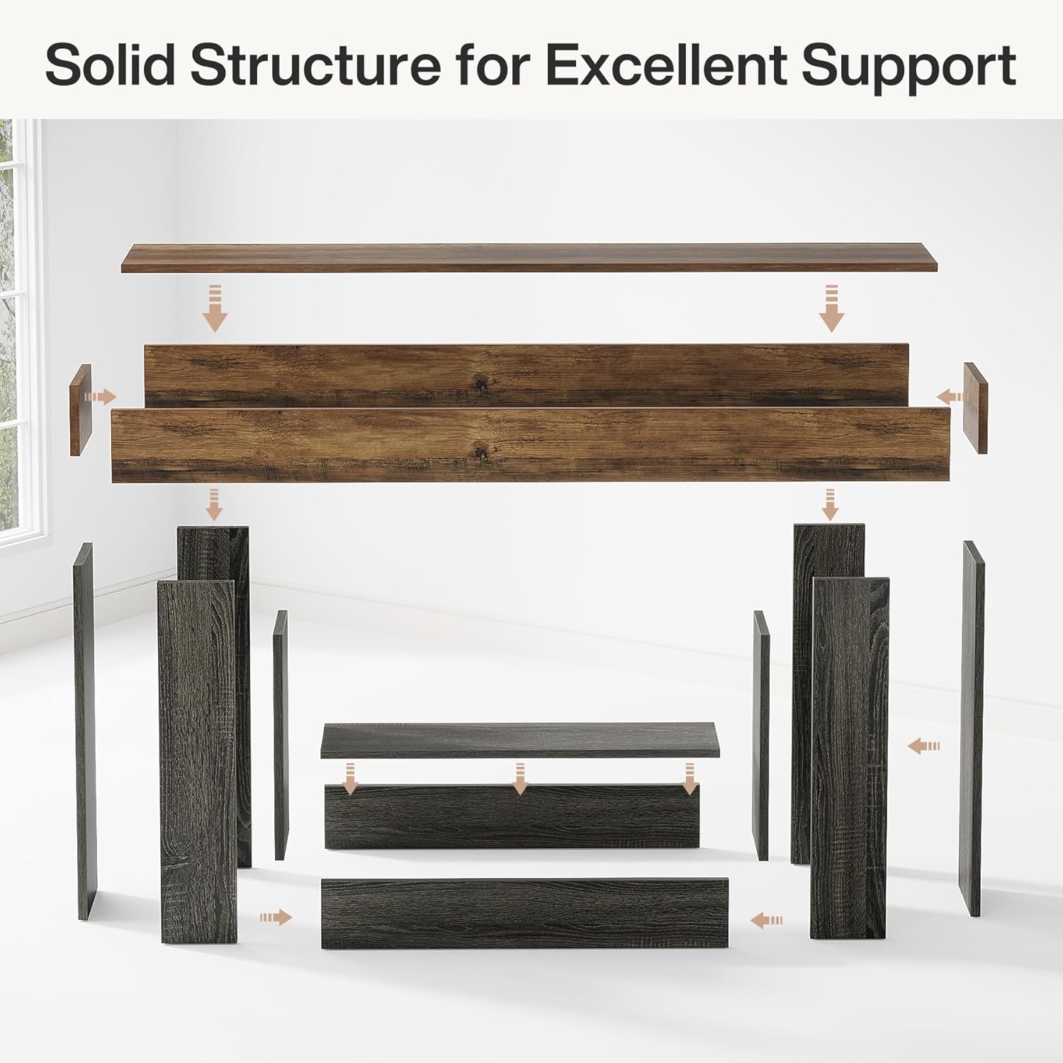 Pinehurst Farmhouse 2-Tier Entryway Table with U-Shaped Base