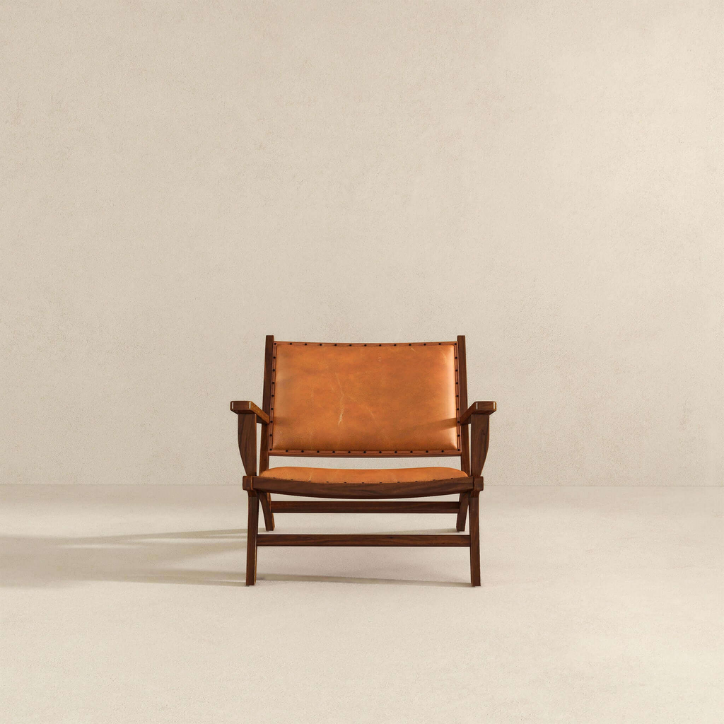 Daniel Mid-Century Modern Leather Arm Chair