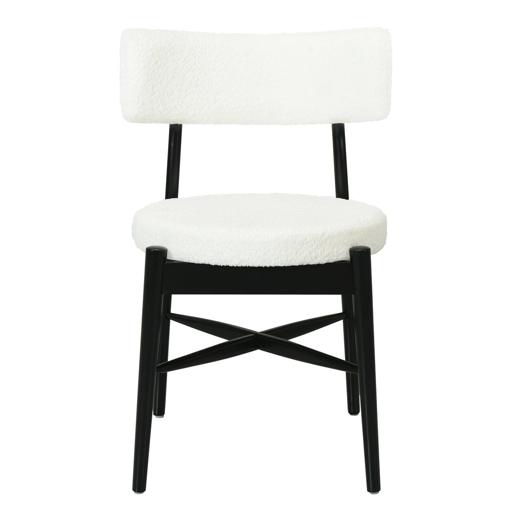 Harveston Mid Century Modern Boucle Upholstered Dining Chairs, Set of 2
