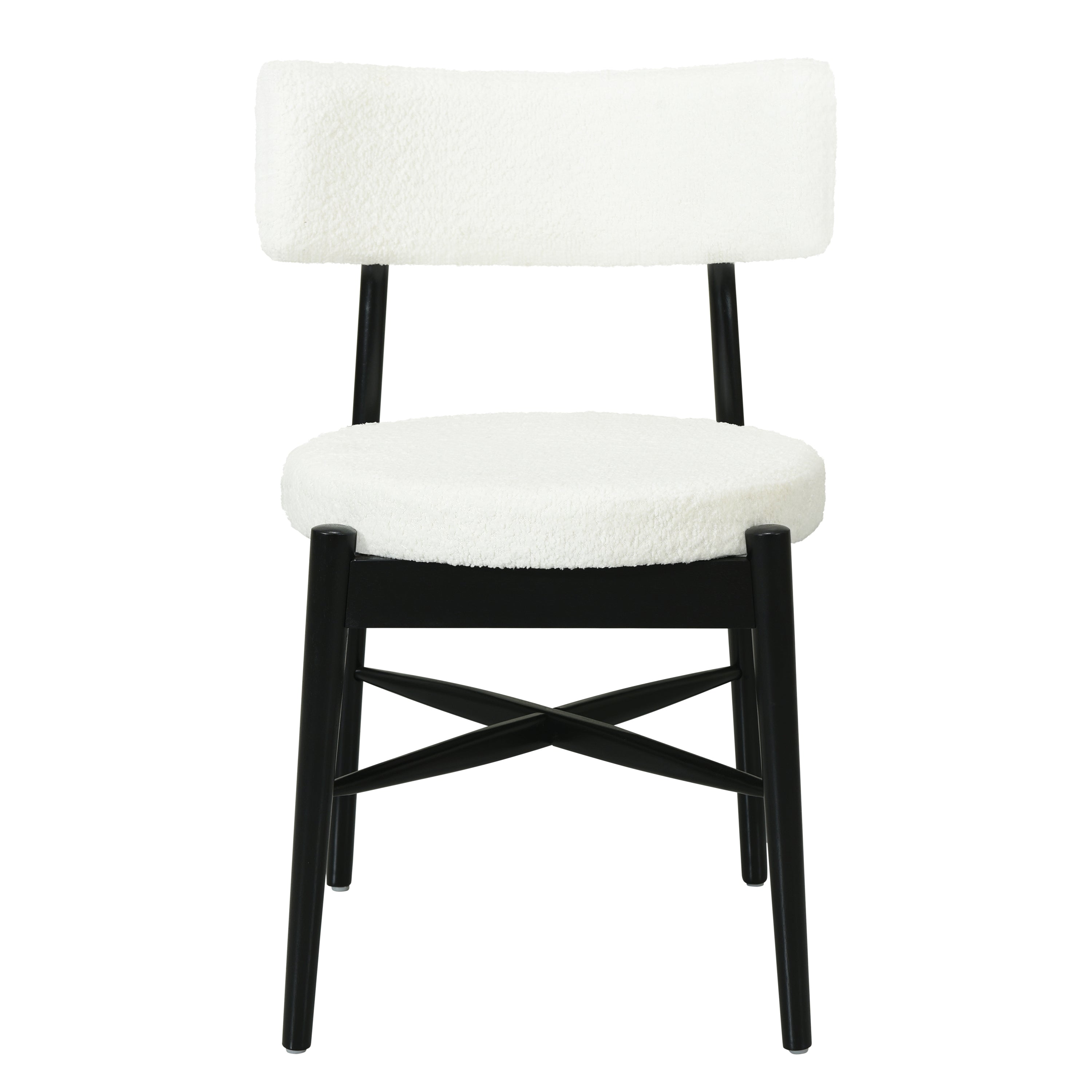Harveston Mid Century Modern Boucle Upholstered Dining Chairs, Set of 2