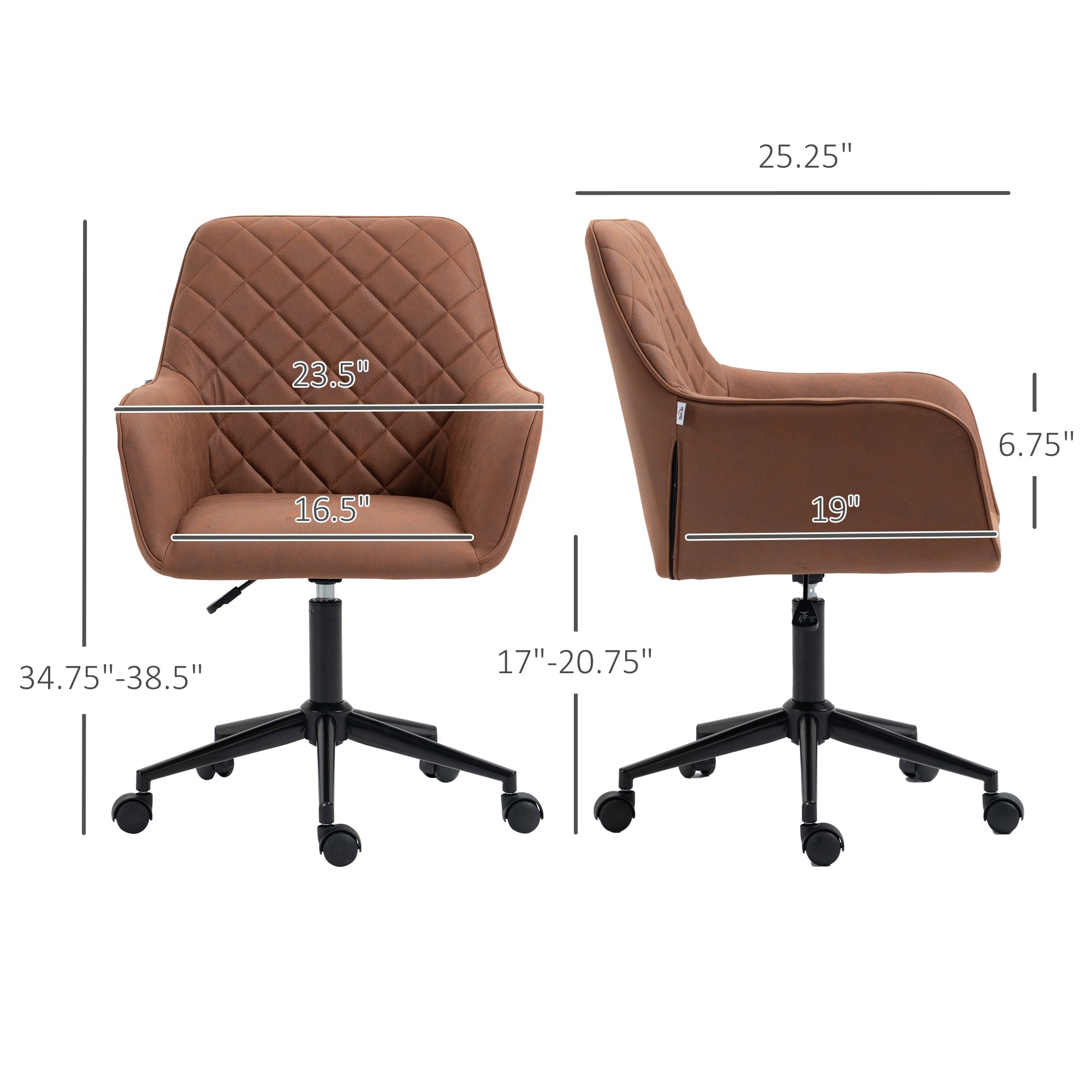 Diamond Home Office Swivel Desk Chair with Adjustable Height