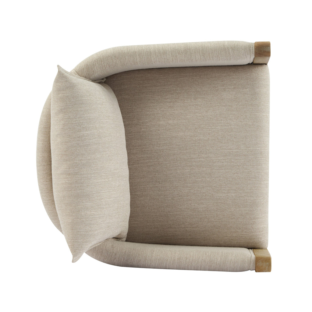 Ainsford Linen Upholstered Armchair with Natural Rubber Wood Legs, Set of 2