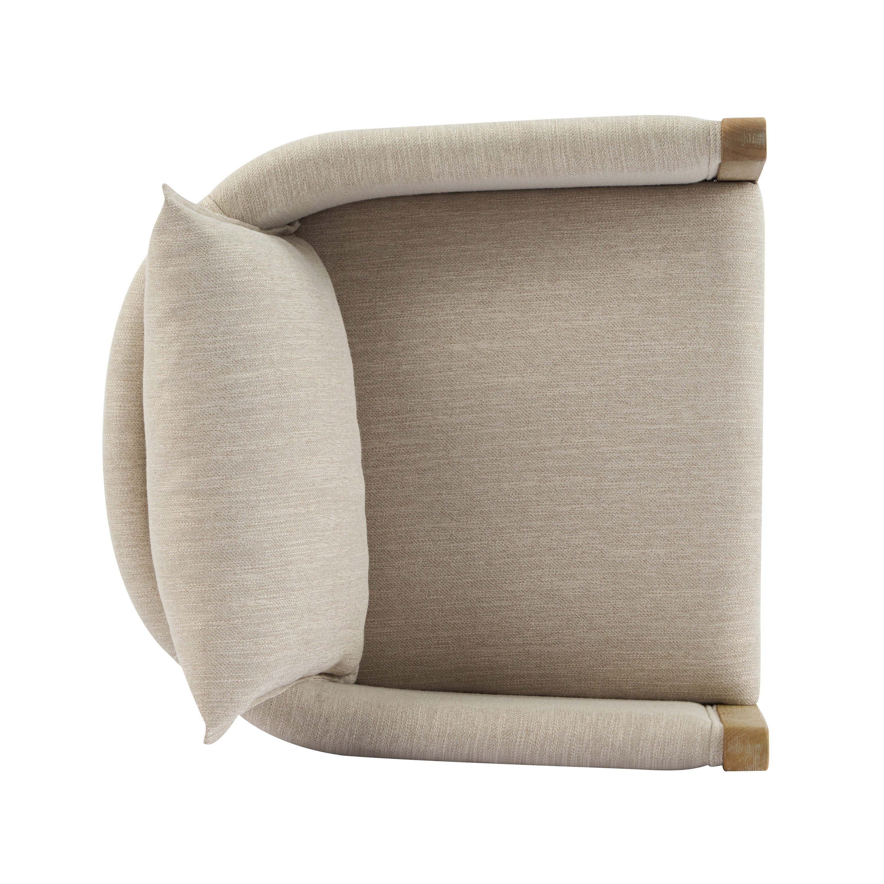 Ainsford Linen Upholstered Armchair with Natural Rubber Wood Legs, Set of 2
