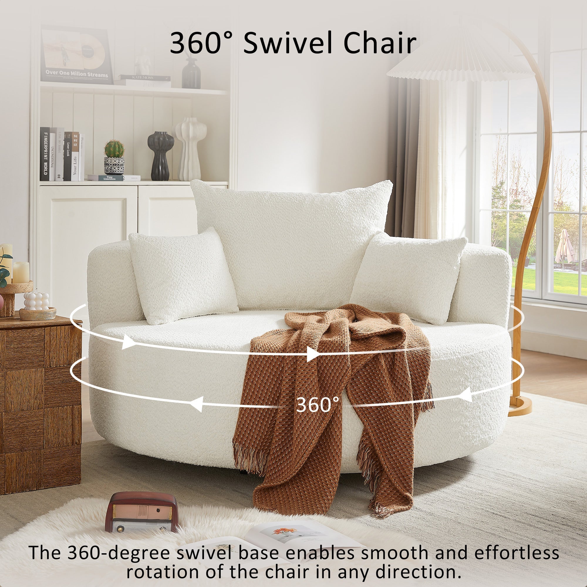 Crossley Oversized Swivel Barrel Accent Chair