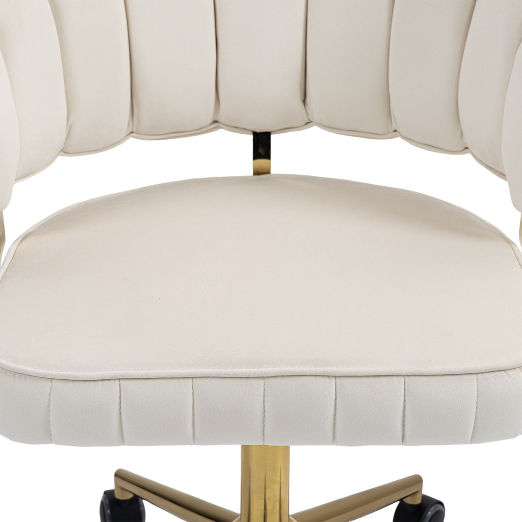 Modern Velvet Home Office Desk Chair with Adjustable Height and Swivel Wheels