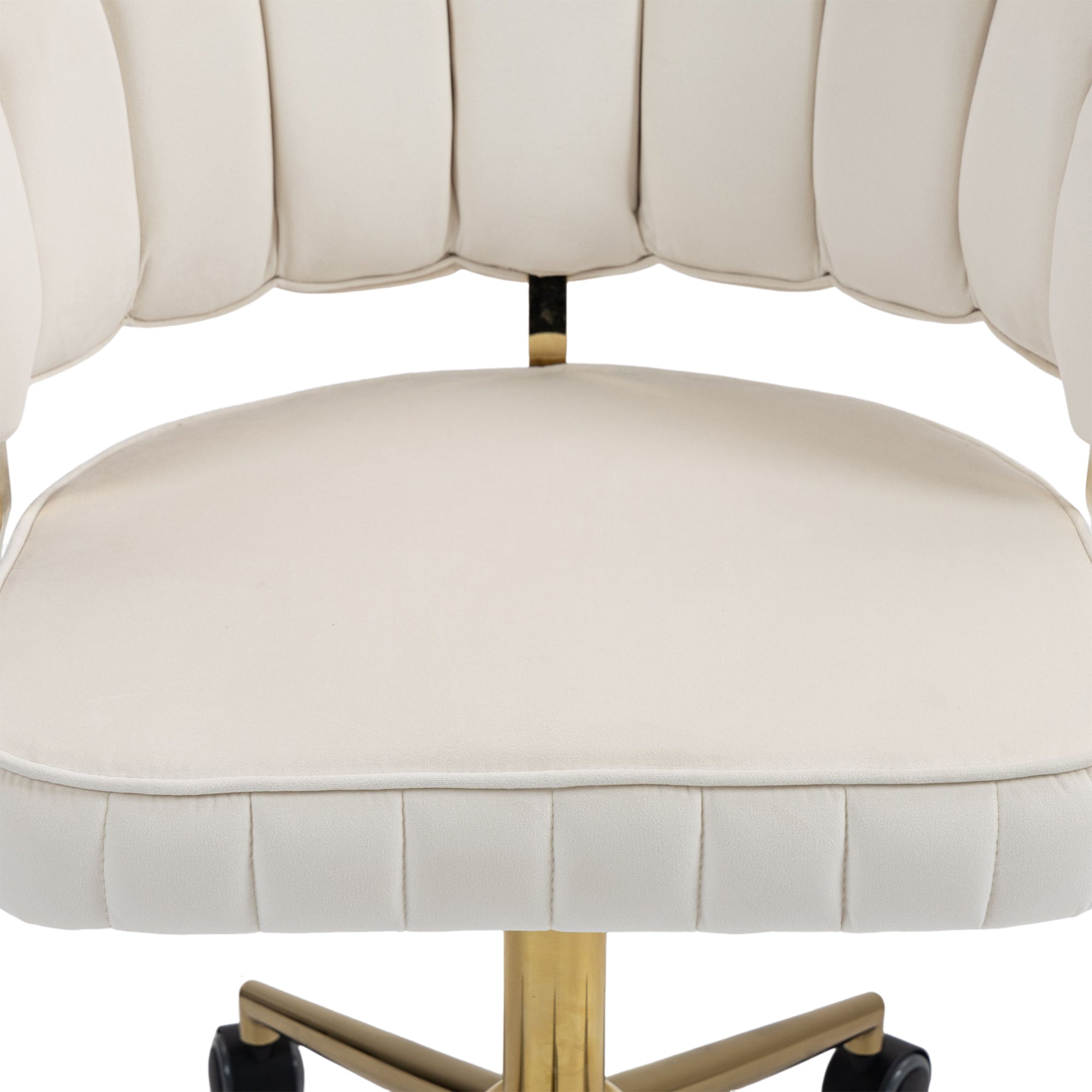 Modern Velvet Home Office Desk Chair with Adjustable Height and Swivel Wheels