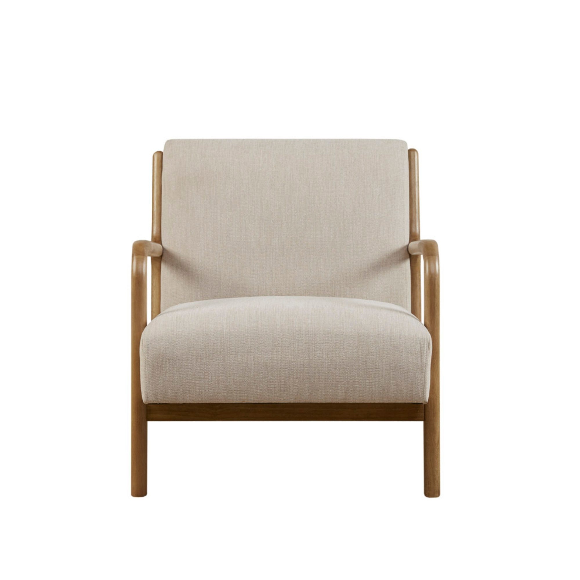 Mid-Century Lounge Accent Chair with Upholstered Seat